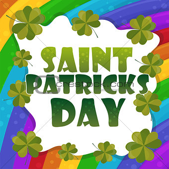 Saint Patricks Day Card Design - rainbow Background
