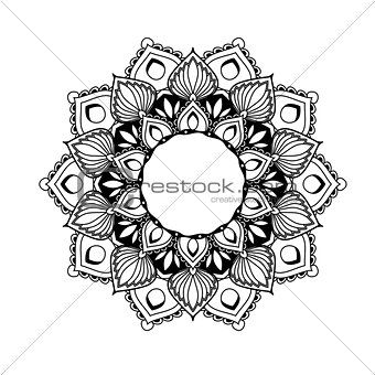 Ethnic mandala design - flower style tracery in ethnic style