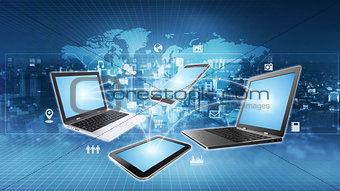 Internet information technology concept