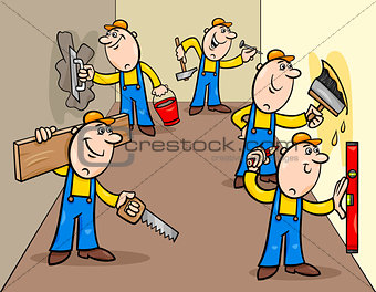 manual workers or decorators characters group