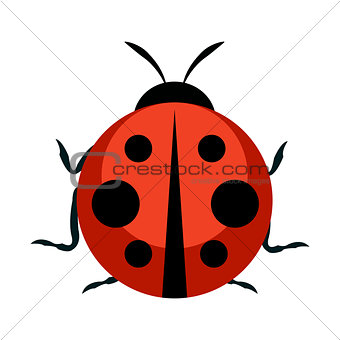 Cute Ladybug Icon. Vector Illustration