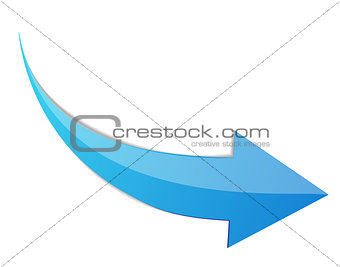 Blue Arrow 3d  Sign Icon. Vector illustration Isolated on White Background