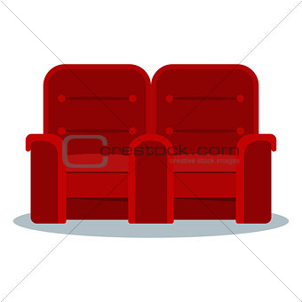 cinema red doubled armchair