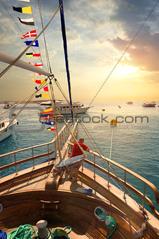 Sailboat at sunset