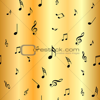 Abstract gold music seamless pattern background vector illustration for your design
