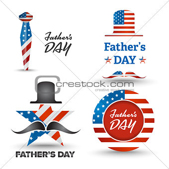 Father day icons set