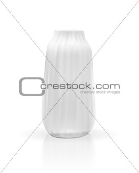 Realistic 3D model of vase white color on isolation background. Vector Illustration