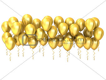 Golden party balloons row