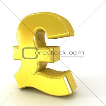 Pound 3D golden sign
