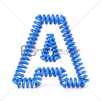 Spring, spiral cable font collection letter - A. 3D