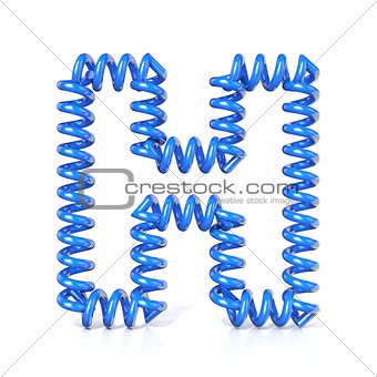 Spring, spiral cable font collection letter - H. 3D