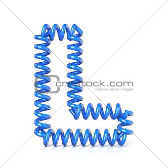 Spring, spiral cable font collection letter - L. 3D