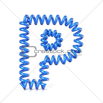 Spring, spiral cable font collection letter - P. 3D