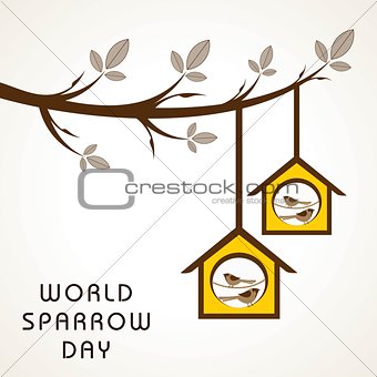 Vector illustration of World Sparrow Day stock image