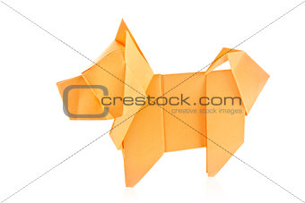 Orange dog chow-chow of origami.