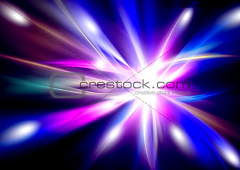 Abstract glowing background of blue and pink beams in the black