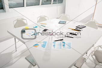 Table reading for business meeting with company statistics