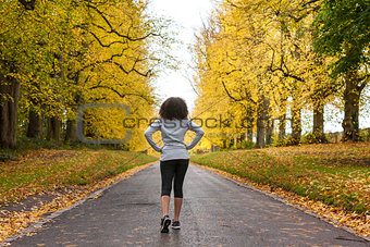 Mixed Race African American Woman Teenager Fitness Running