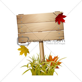 Autumn wooden sign