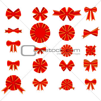 Red bow for decorating gifts