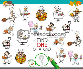 find one of a kind game with chef characters