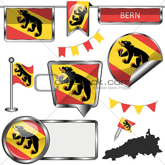 Glossy icons with flag of Bern