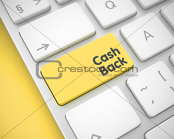 Cash Back - Message on the Yellow Keyboard Button. 3D.