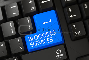 Keyboard with Blue Keypad - Blogging Services. 3d