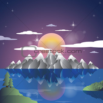 Alps night landscape