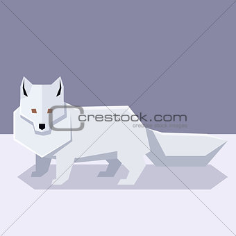 Flat design Polar Fox