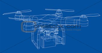 Drone concept. Vector rendering of 3d