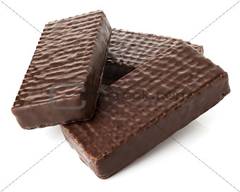 Three chocolate wafers with chocolate filling