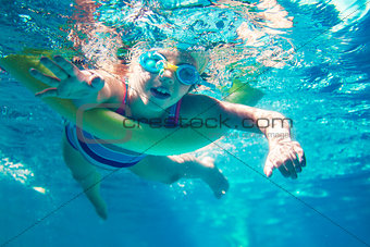 Underwater Girl Swimming Foam Noodle