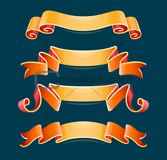 Set of decorative ribbons elements for design
