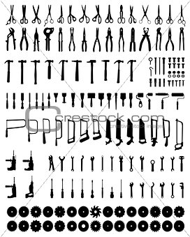 silhouettes of tools