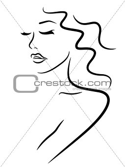 Lady with closed eyes