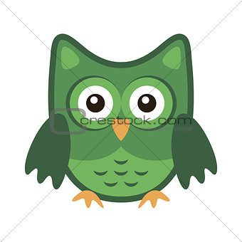 Owl stylized icon green colors