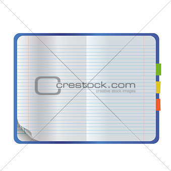 Vector realistic empty open notebook mock up