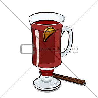 Mulled wine with lemon and cinnamon