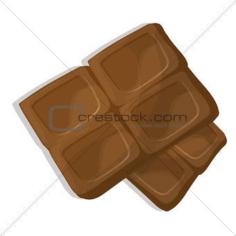 Chocolate pieces, cartoon vector illustration