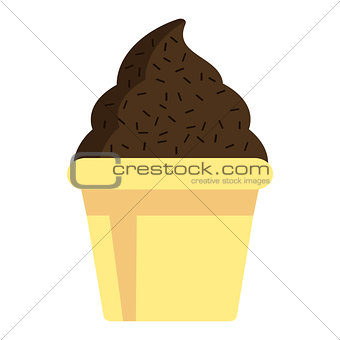 Chocolate cream cupcake sign isolated