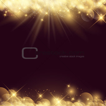 Abstract background with stars and bokeh lights 