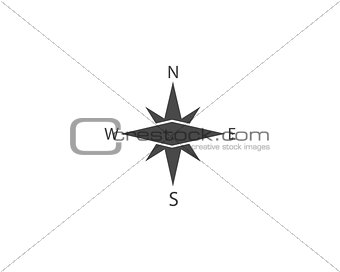 Wind rose vector icon,Pictograph of compass