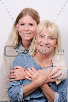 Senior mother and daughter