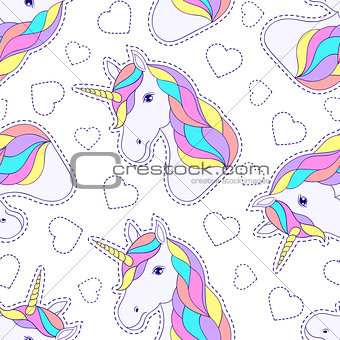 pattern with colorful unicorn