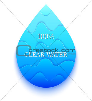 Blue paper water drop