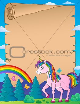 Happy unicorn topic parchment 3
