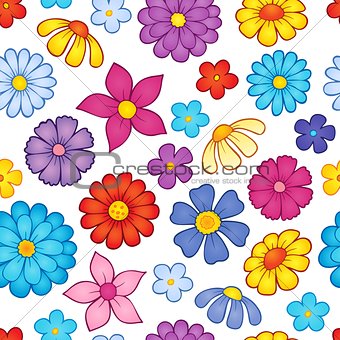 Seamless background flower theme 7