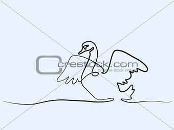 Swan logo one line drawing