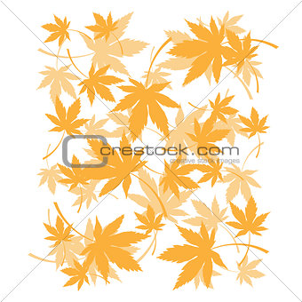 Background with dead autumn leaves, orange foliage